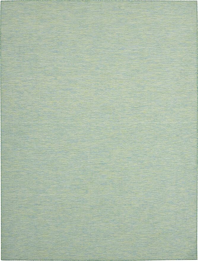 Nourison Positano Indoor/Outdoor Blue/Green 7' x 10' Area Rug, Easy Cleaning, Non Shedding, Bed Room, Living Room, Dining Room, Backyard, Deck, Patio (7x10)