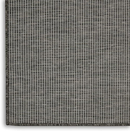 Nourison Positano Indoor-Outdoor Charcoal 4' x 6' Area Rug, Easy Cleaning, Non Shedding, Bed Room, Living Room, Dining Room, Backyard, Deck, Patio (4x6)
