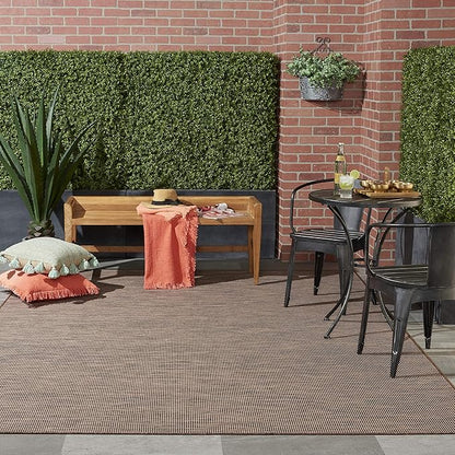 Nourison Positano Indoor/Outdoor Natural 10' x 14' Area Rug, Easy Cleaning, Non Shedding, Bed Room, Living Room, Dining Room, Backyard, Deck, Patio (10x14)