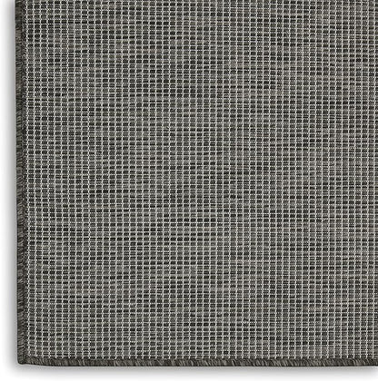Nourison Positano Indoor/Outdoor Charcoal 3' x 5' Area Rug, Easy Cleaning, Non Shedding, Bed Room, Living Room, Dining Room, Backyard, Deck, Patio (3x5)