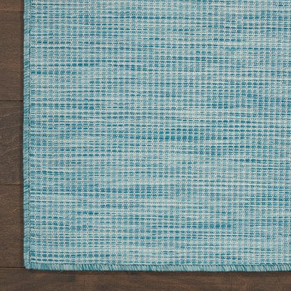 Nourison Positano Indoor-Outdoor Aqua 9' x 12' Area Rug, Easy Cleaning, Non Shedding, Bed Room, Living Room, Dining Room, Backyard, Deck, Patio (9x12)