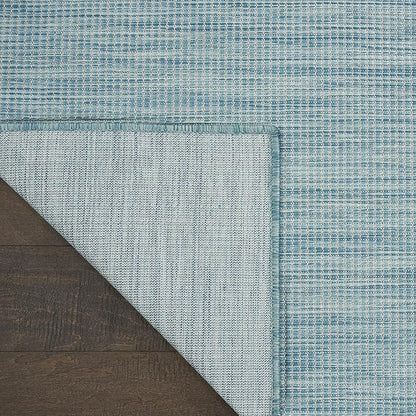 Nourison Positano Indoor/Outdoor Aqua 3' x 5' Area Rug, Easy Cleaning, Non Shedding, Bed Room, Living Room, Dining Room, Backyard, Deck, Patio (3x5)