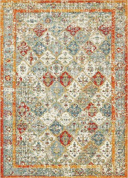 Unique Loom Rosso Collection Vintage, Traditional, Bohemian, Geometric, Distressed, Southwestern Area Rug (9' 0 x 12' 0 Rectangular, Beige/Orange)