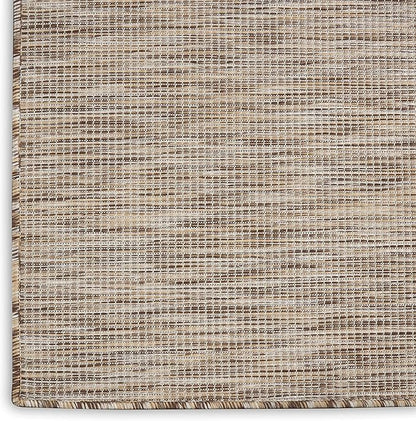Nourison Positano Indoor/Outdoor Beige 6' x Round Area Rug, Easy Cleaning, Non Shedding, Bed Room, Living Room, Dining Room, Backyard, Deck, Patio (6 Round)