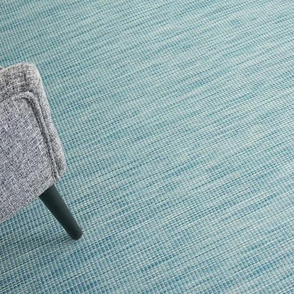 Nourison Positano Indoor-Outdoor Aqua 9' x 12' Area Rug, Easy Cleaning, Non Shedding, Bed Room, Living Room, Dining Room, Backyard, Deck, Patio (9x12)