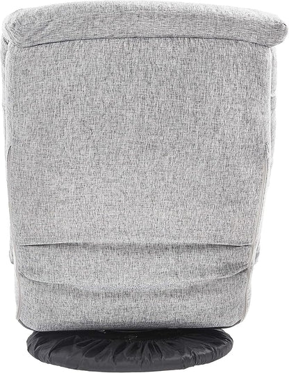 Amazon Basics Swivel Foam Lounge Chair with Headrest, Floor-Compatible, Adjustable, Gaming, 26.3D x 23.5W x 13.7H in, Grey