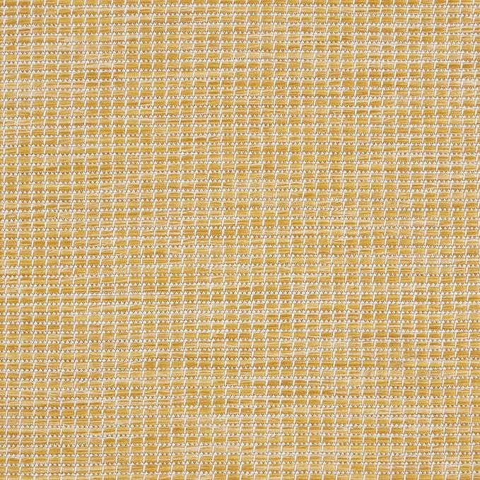Nourison Home Positano Yellow 9' x 12' Area Rug, Modern, Solid, Indoor/Outdoor, Easy Cleaning, Non Shedding, Bed Room, Living Room, Deck, Backyard