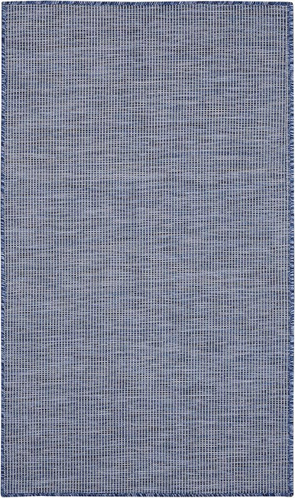 Nourison Positano Indoor/Outdoor Navy Blue 3' x 5' Area Rug, Easy Cleaning, Non Shedding, Bed Room, Living Room, Dining Room, Backyard, Deck, Patio (3x5)