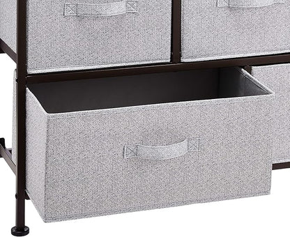 Amazon Basics Extra Wide Fabric 5-Drawer Storage Organizer Unit for Closet, Bronze