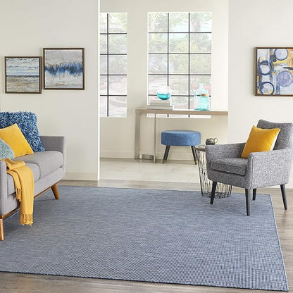Nourison Positano Indoor-Outdoor Navy Blue 5' x 7' Area Rug, Easy Cleaning, Non Shedding, Bed Room, Living Room, Dining Room, Backyard, Deck, Patio (5x7)