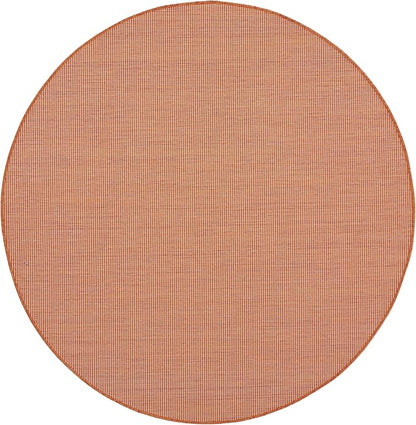Nourison Positano Indoor/Outdoor Terracotta 6' x Round Area Rug, Easy Cleaning, Non Shedding, Bed Room, Living Room, Dining Room, Backyard, Deck, Patio (6 Round)
