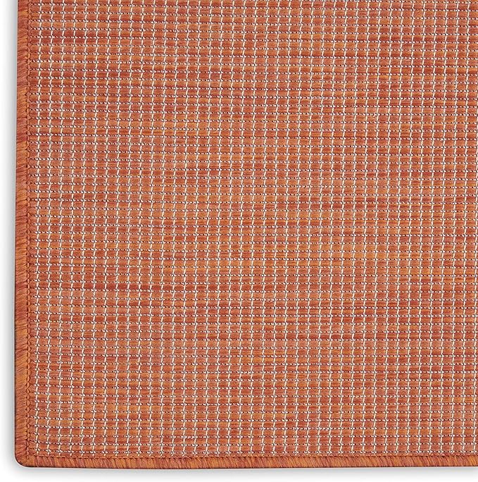 Nourison Positano Indoor-Outdoor Terracotta 4' x 6' Area Rug, Easy Cleaning, Non Shedding, Bed Room, Living Room, Dining Room, Backyard, Deck, Patio (4x6)