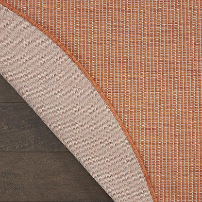 Nourison Positano Indoor/Outdoor Terracotta 6' x Round Area Rug, Easy Cleaning, Non Shedding, Bed Room, Living Room, Dining Room, Backyard, Deck, Patio (6 Round)