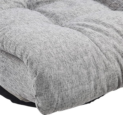 Amazon Basics Swivel Foam Lounge Chair with Headrest, Floor-Compatible, Adjustable, Gaming, 26.3D x 23.5W x 13.7H in, Grey