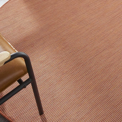 Nourison Positano Indoor/Outdoor Terracotta 6' x Round Area Rug, Easy Cleaning, Non Shedding, Bed Room, Living Room, Dining Room, Backyard, Deck, Patio (6 Round)