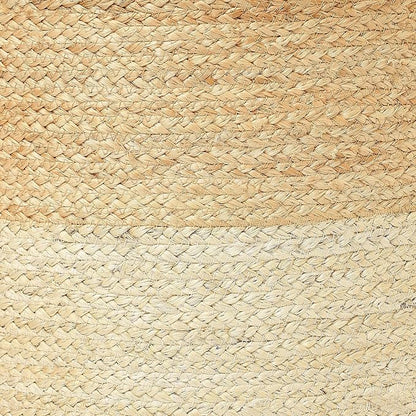 REDEARTH · Cylindrical Pouf Foot Stool Ottoman - Jute Braided Pouffe Poof Accent Sitting Footrest for Living Room, Bedroom, Nursery, Patio, Lounge & Other Rooms (Natural Ivory, 18"x18"x14")