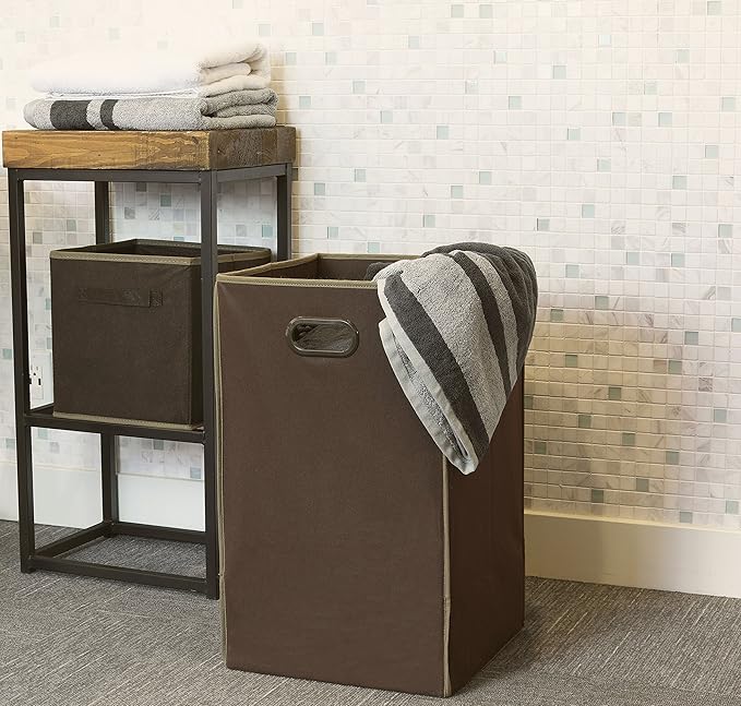 Simple Houseware Foldable Closet Laundry Hamper Basket, Brown