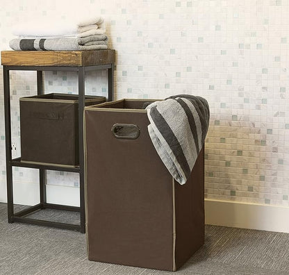 Simple Houseware Foldable Closet Laundry Hamper Basket, Brown