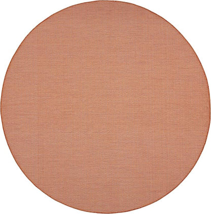 Nourison Positano Indoor/Outdoor Terracotta 8' x Round Area Rug, Easy Cleaning, Non Shedding, Bed Room, Living Room, Dining Room, Backyard, Deck, Patio (8 Round)