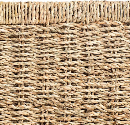 CENBOSS Wicker Baskets (Medium, Seagrass, 1PC) Rattan Storage Baskets for Shelves, Woven Seagrass Holder