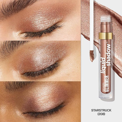 REVLON Glimmer Liquid Shadow, Smudge-Proof Shimmer Eyeshadow Makeup, Long Lasting, High Pigment, 208 Starstruck