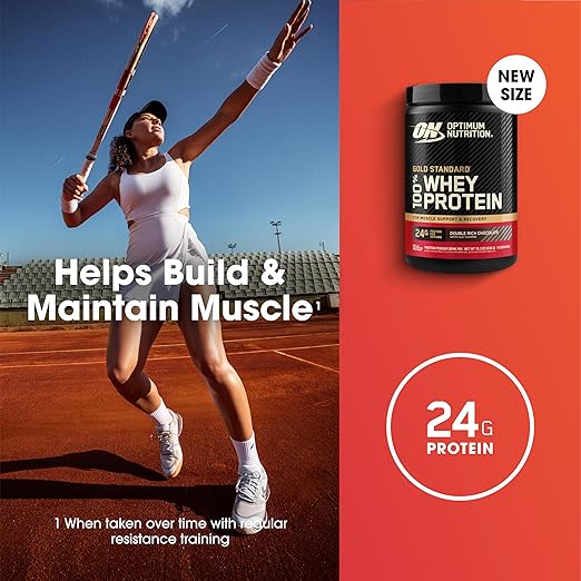 Optimum Nutrition Gold Standard 100% Whey Protein Powder, Double Rich Chocolate, 1 Pound (Pack of 1)