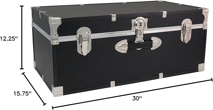 Seward Essential Trunk with Lock, Black, 30-Inch