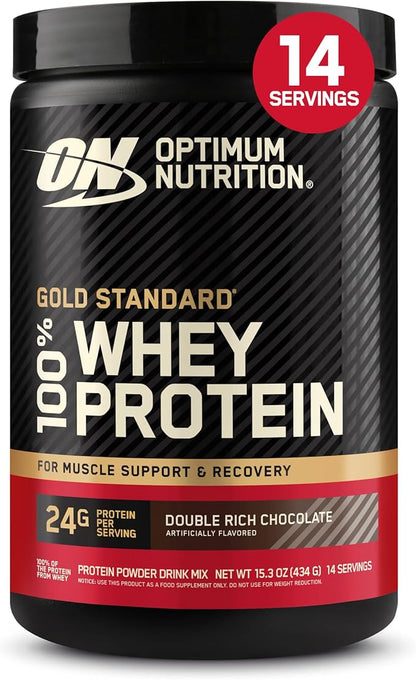 Optimum Nutrition Gold Standard 100% Whey Protein Powder, Double Rich Chocolate, 1 Pound (Pack of 1)